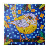 Gele vogel tegeltje (Voorkant)