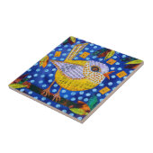 Gele vogel tegeltje (Zijkant)