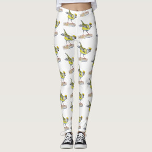 Gele Vogel Tekening Leggings
