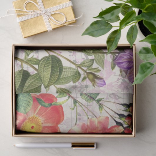 gele vogelbloemen blad Muziek ontkoppeling Tissuepapier (Geschenk)