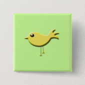 Gele vogelcadeaus vierkante button 5,1 cm (Voorkant)