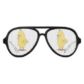 Gele vogelcartoon aviator zonnebril (Voorkant)