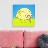 Gele vogelcartoon canvas afdruk (Insitu (Woonkamer))