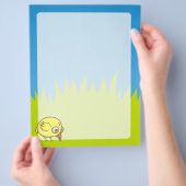 Gele vogelcartoon flyer (Hand)