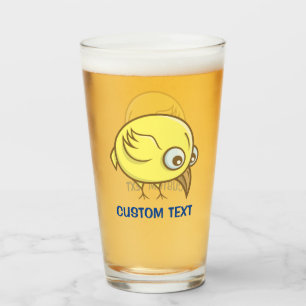 Gele vogelcartoon glas