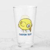 Gele vogelcartoon glas (Voorkant)