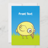 Gele vogelcartoon kaart (Voorkant)