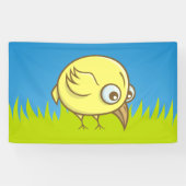 Gele vogelcartoon spandoek (Horizontaal)