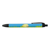 Gele vogelcartoon zwarte inkt pen (Bovenkant)