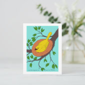Gele vogelnest briefkaart (Staand voorkant)