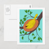 Gele vogelnest briefkaart (Voorkant / Achterkant)