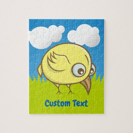 Gele vogelpuzzel cartoon legpuzzel (Verticaal)