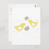gele vogels die over liefde spreken briefkaart (Voorkant / Achterkant)