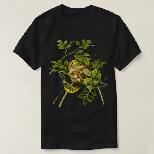  gele vogels en nest Birdwatch giften orn T-shirt (Design voorkant)