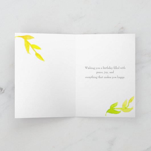 Gele Vogels Gelukkige Verjaardag Vriend Kaart (Binnen)