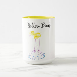 Gele vogels - grillig - schattig mok