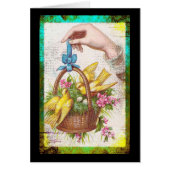 Gele vogels in een mandje (Voorkant)