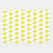 Gele Vogels Inpakpapier Plat Vel Set van 3 (Voorkant 3)
