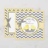Gele vogels Nest Egg Chevron Print Hartelijk dank Bedankkaart (Voorkant / Achterkant)