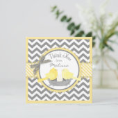 Gele vogels Nest Egg Chevron Print Hartelijk dank Bedankkaart (Staand voorkant)