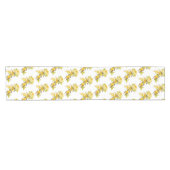 Gele vogels op een bijkantoor in het Floral Countr Korte Tafelloper (Horizontaal)