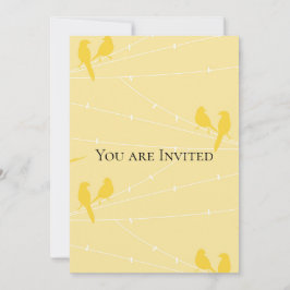 Gele Vogels op een draad Kaart