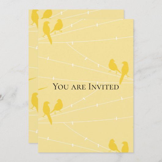 Gele Vogels op een draad Kaart (Voorkant / Achterkant)