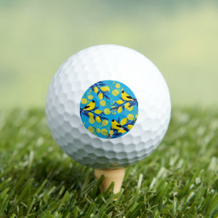 Gele Vogels Patroon op Citroenboom Golfballen