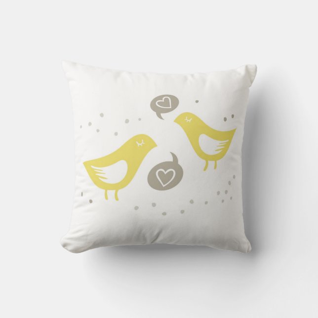 gele vogels praten over liefde kussen (Voorkant)