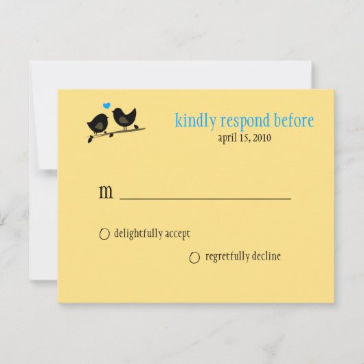 gele vogels rsvp kaartje (Voorkant)
