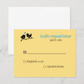 gele vogels rsvp kaartje (Voorkant / Achterkant)