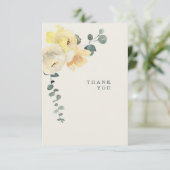 Gele volken Blauwgroen en cream Funeral Loss of Li Bedankkaart (Staand voorkant)