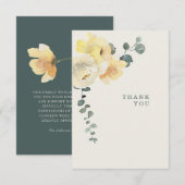 Gele volken Blauwgroen en cream Funeral Loss of Li Bedankkaart (Voorkant / Achterkant)