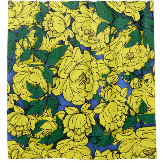 Gele volken douchegordijn (Voorkant)