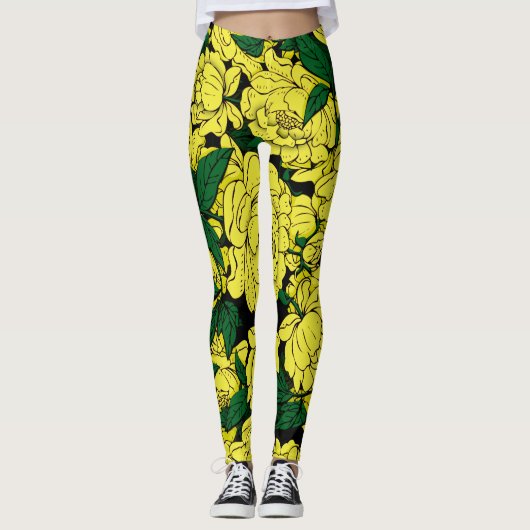 Gele volken leggings (Voorkant)
