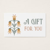 Gele Volkskunst Bloemen Cadeaukaart Visitekaartje (Voorkant)