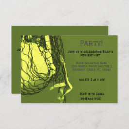 Gele Volleybal Verjaardag Kaart