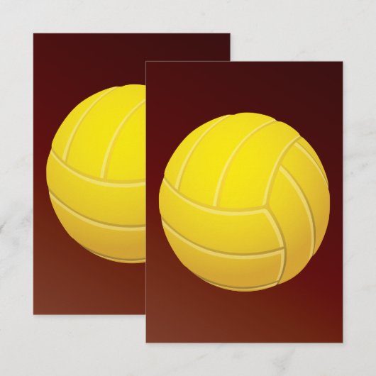 Gele Volleyball Earthy Red Background (Voorkant / Achterkant)