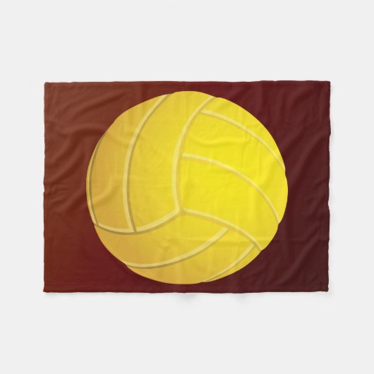 Gele Volleyball Earthy Red Background Fleece Deken (Voorkant (Horizontaal))