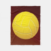 Gele Volleyball Earthy Red Background Fleece Deken (Voorkant)