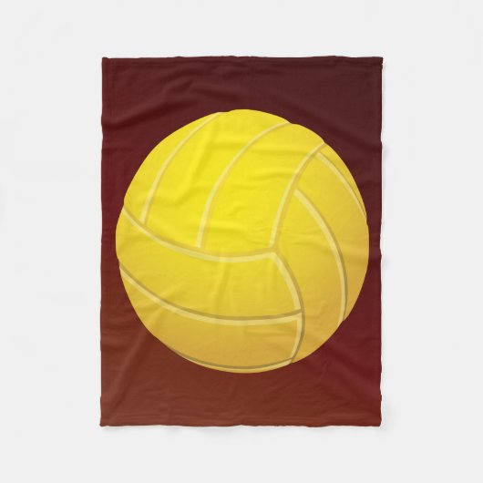 Gele Volleyball Earthy Red Background Fleece Deken (Voorkant)
