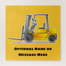 Gele vorkheftruck Vrachtwagen JigSaw Puzzle Board 