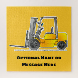 Gele vorkheftruck Vrachtwagen JigSaw Puzzle Board  Legpuzzel