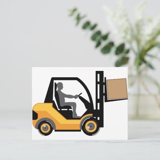 Gele vorklift briefkaart (Staand voorkant)