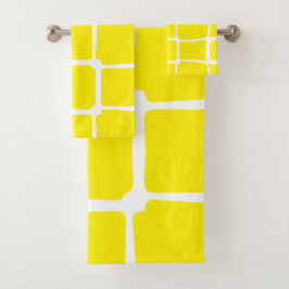 Gele vormen Vierkantjes Vet asymmetrisch Bad Handdoek