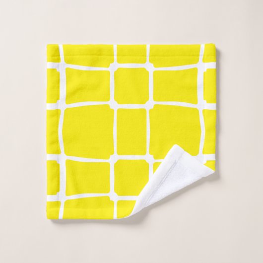 Gele vormen Vierkantjes Vet asymmetrisch Bad Handdoek (Wasdoekje)