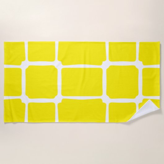 Gele vormen Vierkantjes Vet asymmetrisch Strandlaken (Voorkant)