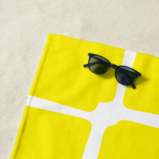 Gele vormen Vierkantjes Vet asymmetrisch Strandlaken (In situ)