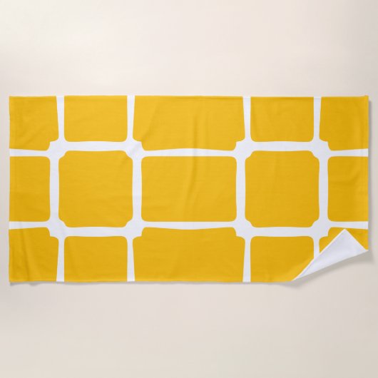 Gele vormen Vierkantjes Vet asymmetrisch Strandlaken (Voorkant)