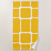 Gele vormen Vierkantjes Vet asymmetrisch Strandlaken (Voorkant)